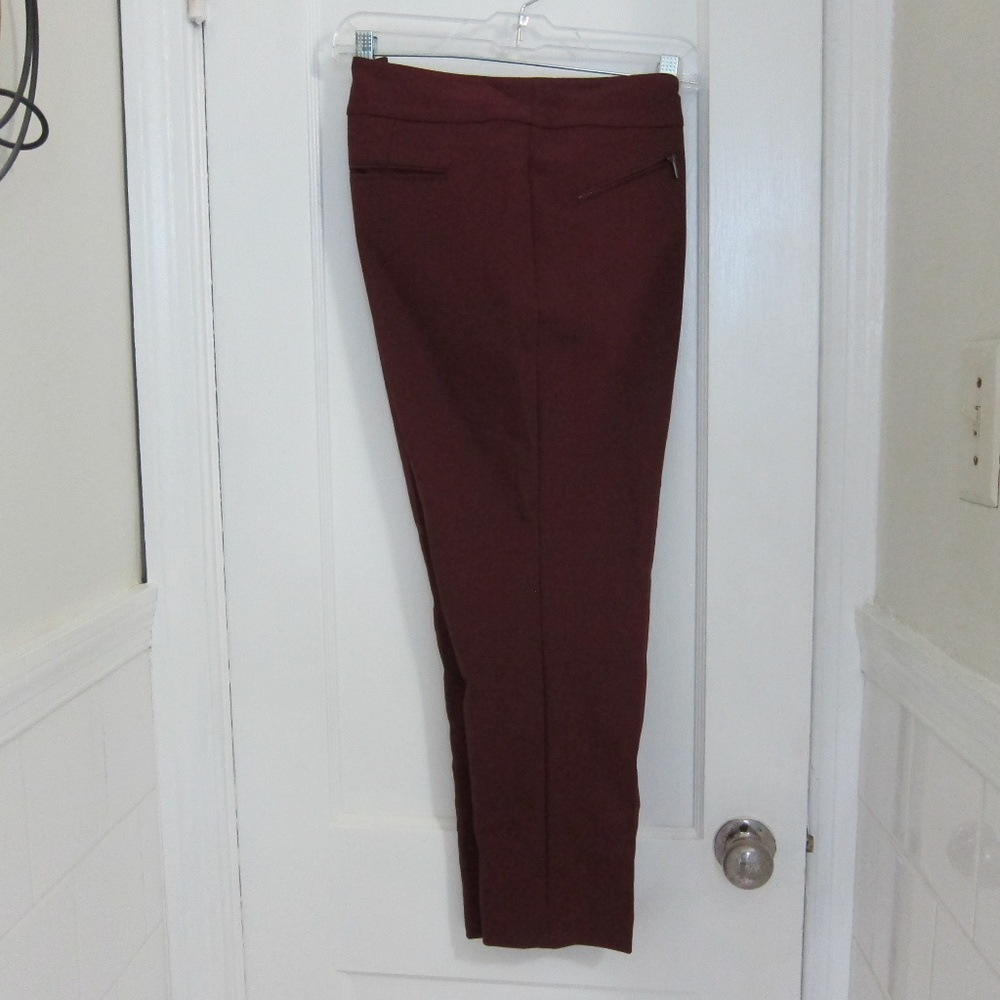 Deep Red Ankle Pants, Ann Taylor, Zipper Pockets